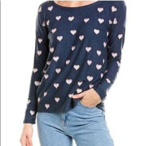 NWT Chaser Heart Valentine’s Top Graphic Love Tee Blue Medium